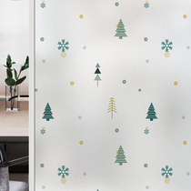 Electrostatic window glass sticker bathroom film anti-light frosted matte transparent opaque anti-peep home window floral stickers