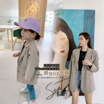 Girl blazer 2020 new autumn baby casual suit childrens coat parent-child dress mm