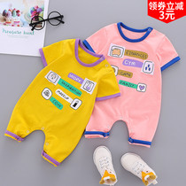 Baby summer dress one-piece 6 months male baby romper pure cotton 3 girls summer clothes newborn thin climbing clothes