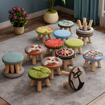 Solid wood shoe stool Door shoe stool Living room square stool Fabric stool Sofa stool Coffee table bench Household low stool