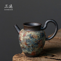 Three times Japanese rock mine fair cup Iron tire tea set Male cup Uniform cup can raise color Kung Fu Tea tea separator Tea sea