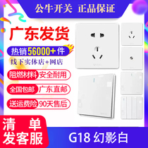 Bull Socket Panel Porous 86 Type home concealed large panel with open usb5 Five-hole socket dual control switch