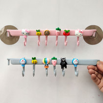 Kitchen adhesive hook rack-free row adhesive hook hook hanging Rod Hook strong glue toilet wall hanger Wall no trace on the wall