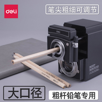 Deli pen sharpener Large diameter creative primary school students with camera hand pencil sharpener thick rod pencil special pen sharpener childrens triangle pencil planer thickness adjustable manual rocker arm twist pen machine