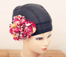 New three-dimensional flower oversized waterproof beach sauna thin face swimming cap female hot recommendation