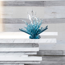 Book ornaments Transparent blue soft decoration Study shop model room Hotel front desk New Chinese style elegant art resin sculpture
