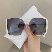 Sunglasses female summer sunglasses woman 2022 new wave white frame polarized female large face slim anti-UV glasses female