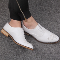 2021 Summer Tide Shoes Burlock Mens Shoes Sculpture Flower Inn Dress Business Korean Version Leather Shoes Men Casual Leather Shoes Man