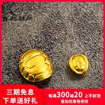 3D hard gold gold rich a world full gold 999 small gold turtle shell transport beads pure gold hand string men and women braided rope bracelet