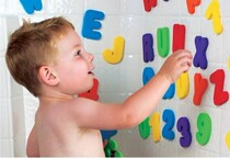 Early Education recommends childrens educational toys bathroom bath cognitive floating alphanumeric foam wall baby