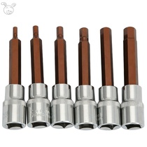 S2 lengthened hexagon socket head press batch electric wrench flat head sleeve head set auto repair tool