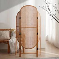 Mobile folding net red screen rattan choreography decoration partition retro Japanese style home folding screen minimalist living-room flat wind