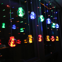 LED color lights Star curtain lights Color lights flash lights String lights starry girl heart net red room bedroom decoration lights