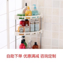 Triangle shelves kitchen items on the stove beautiful fashionable spices two layers in the corner.