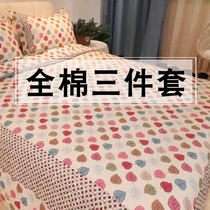 Cotton three-piece Korean quilted bed cover washed cotton foreign trade padded sheets Kang pad student cartoon air conditioning quilt