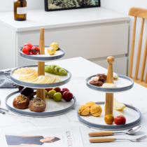 Ceramic fruit platter dessert table multi-layer cake rack dried fruit plate snack tray European candy plate