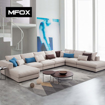 Down sofa Living room size apartment modern simple three-person sofa combination detachable and washable Nordic fabric sofa