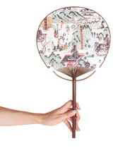 3 pieces of 99 yuan design spirit hidden Zen trace illustration boutique Group fan long handle high-grade craft fan gift fan