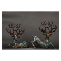 A pair of old cloisonne Fu Deer-ZT10013