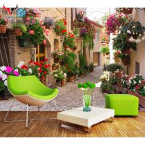 Tian 3D Garden Town Street View Space Extended Front Wallpaper Clothing Shop Street Paper Shop