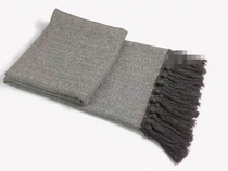 Chinese light and dark gray black and white Khaki dark blue brown model room exhibition hall tassel sofa bed tail towel blanket