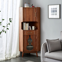 Corner solid wood corner cabinet corner cabinet corner corner cabinet locker living room corner shelf Nordic