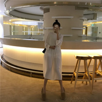 Lggstyle chic wind display slim 100 hitch bottom skirt woman loose straight cylinder dress 2020 fall new