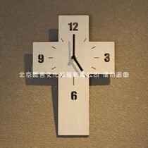 Proverbs Gift Solid Wood Cross Wall Clock Gift Original Simple Modern Clock Study Living Room Dining Clock