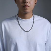 Luo Tai old silversmith Retro Thai silver mens trend male European and American trend hip-hop joint Punk personality 925 silver necklace