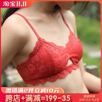 This calendar year New Year red underwear underwear a set of womens life is a cow bra lace ultra-thin model