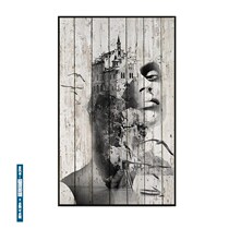 Nordic new corridor huge hanging painting black and white aisle background wall painting living room modern simple surreal beauty womens clothing