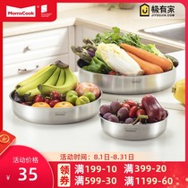 Mu kitchen 304 stainless steel plate plate thickened deepened household dish plate plate flat plate dish plate set