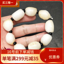 Qing Dynasty Hetian Jade hand string rich armor world turtle shell bracelet ancient jade old Jade sheep fat jade white seed material full granules