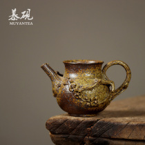 Mu Yans hand-made plum blossom gongdo Cup Taiwan Longyao firewood kung fu tea set uniform cup coarse pottery original mine tea divider