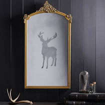 European retro bedroom princess mirror living room porch hanging mirror clothing store beauty shop ground mirror light luxury full-body mirror