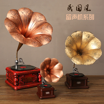 Old fashioned objects European-style vintage style retro sound machine swing piece Air Duct Furniture Living-room Xuanguan Wine Cabinet Adornment Furnishing