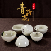 A5 Imitation Porcelain Tableware Dense amine sauce Bowl Plastic Small Bowl Fast Food Rice Bowls Quadrilateral Bowl Soup Bowl Congee Bowl Green Lotus Flower Small Bowl