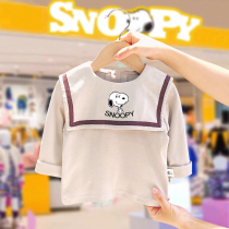 Snoopy boys and girls Spring Autumn Korean version of lapel sweater 2021 new children Foreign style Children Baby childrens clothing tide