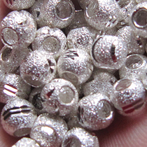 S990 sterling silver accessories frosted silver DIY transfer beads silver beads scattered beads sterling silver beads
