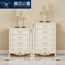 European style cabinet four drawers Cabinet full solid wood living room wall locker bedroom drawer storage cabinet