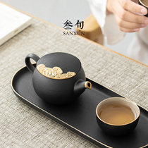 Three-year-old Yunsheng filter teapot simple modern household ceramic anti-hot single pot kung fu tea set light luxury bubble teapot