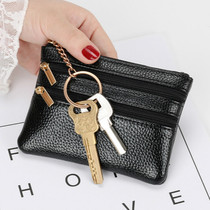 Head-layer Buffalo Chain Wallet Woman Cardbag Keypacket Soft-skin Coin Pack Zip Mini You Love Short Wallet