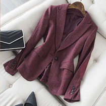 JOLIMENT herringbone small blazer coat 2021 New Spring suede high end wool professional suit women