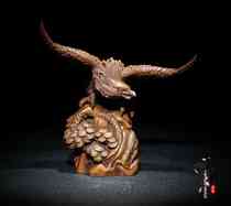 Boxwood big exhibition grand picture Dapeng wing eagle ornaments office home decoration pure hand carved crafts
