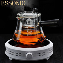 ESSONIO glass cooking Teapot side pot home office electric pottery stove set Tea Cup tray tea ware set