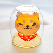 Shake Soundnet Red Chai Dog Bilayer Insulation Glass Cups Ins Wind Teenage Girl Cute Water Glasses Creative Personality Home Cups