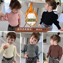 2020 girls autumn winter clothing new princess sleeves Korean version plus suede childrens T-shirt 6 baby foreign air spring and autumn cash in the undershirt