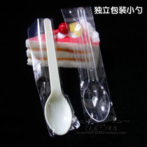 Disposable independent packaging transparent jelly spoon plastic spoon ice cream spoon pudding spoon yogurt spoon try small spoon