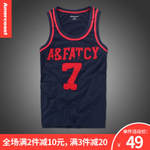 af american coast vest men's trendy ins knit embroidered sports fitness summer cotton basketball running clothes