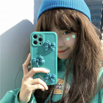 Apply Apple 12 phone shell Cubic butterfly knot ins wind iphone13promax silicone gel soft shell anti-fall shell